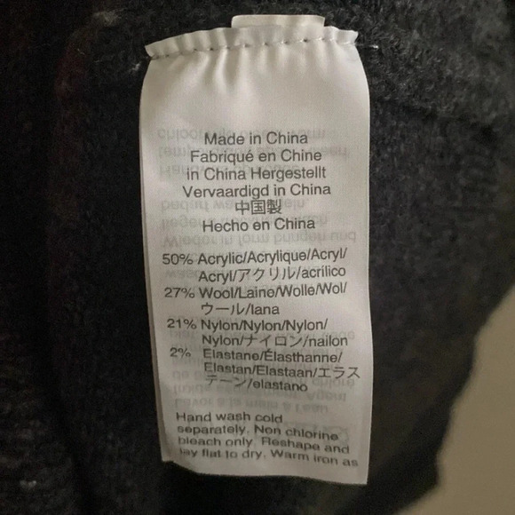 Madewell dark gray wool blend v-neck balloon sleeve sweater - Picture 7 of 7